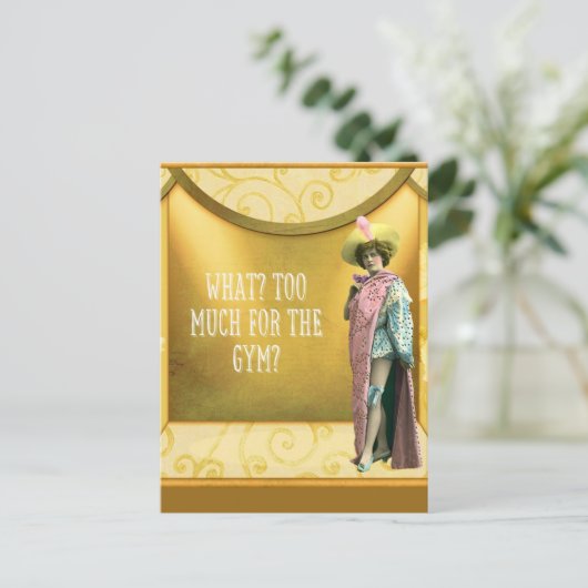 Te veel voor de Gym? Grappig  Fancy dress Briefkaart (Staand voorkant)