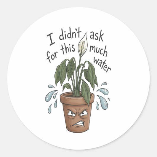 Te veel water – Grappige plant sticker (Voorkant)