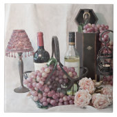 Te veel wijn en druiven tegeltje (Voorkant)