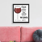 Te veel wijn? WINO (IN ZWART) Canvas Afdruk (Insitu (Woonkamer))