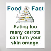 Te veel wortelen eten - Feit met voedsel Poster (Voorkant)