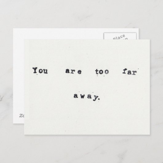Te ver weg briefkaart (Voorkant / Achterkant)