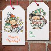 Te verkiesbare kerstaven cadeaulabel