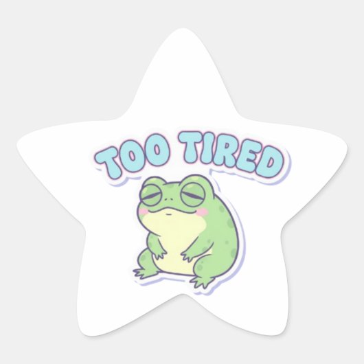 Te Vermoeide Kikker Sticker Schattige Uitgeputte K (Voorkant)