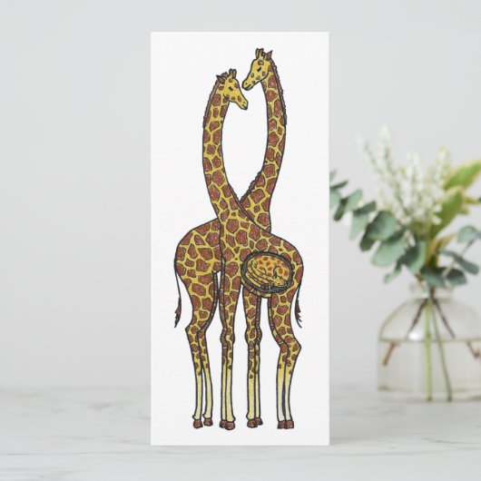 Te verwachten Giraffes - drachtige giraf Aankondiging (Staand voorkant)