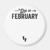 Te Verwachten in Februari Baby Aankondiging Zwange Magneet (Voorkant)