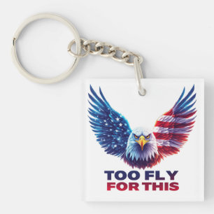 Te Vliegend Voor Deze Patriottische Amerikaanse Vl Sleutelhanger