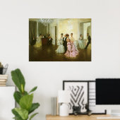 Te vroeg door James Tissot,  Victoriaans kunst Poster (Thuiskantoor)