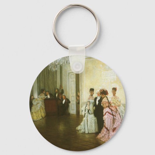 Te vroeg door James Tissot,  Victoriaans kunst Sleutelhanger (Voorkant)