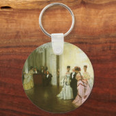 Te vroeg door James Tissot,  Victoriaans kunst Sleutelhanger (Voorkant)