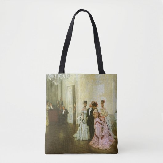 Te vroeg door James Tissot,  Victoriaans kunst Tote Bag (Voorkant)