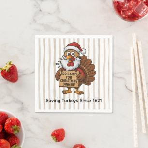 Te vroeg voor kerstdiners Grappige kalkoen Servet