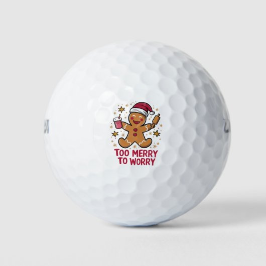 Te vrolijk om je zorgen te maken Grappige kerstbro Golfballen (Voorkant)