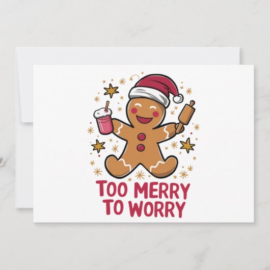 Te vrolijk om je zorgen te maken over grappige pep feestdagenkaart (Voorkant)