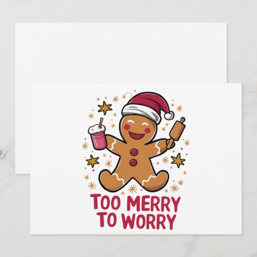 Te vrolijk om je zorgen te maken over grappige pep feestdagenkaart (Voorkant / Achterkant)
