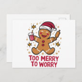 Te vrolijk om je zorgen te maken over grappige pep feestdagenkaart (Voorkant / Achterkant)