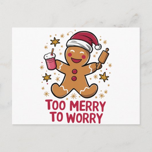 Te vrolijk om je zorgen te maken over grappige pep feestdagenkaart (Voorkant)