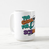 Te warm voor Halloween op school Koffiemok (Voorkant links)