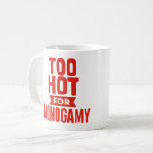 Te warm voor monogamie Mok, Polyamorie Pride Koffiemok (Voorkant links)