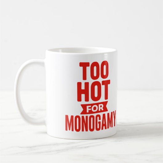 Te warm voor monogamie Mok, Polyamorie Pride Koffiemok (Links)
