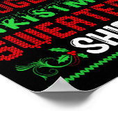 Te warme, lompige kerstzweten poster (Hoek)