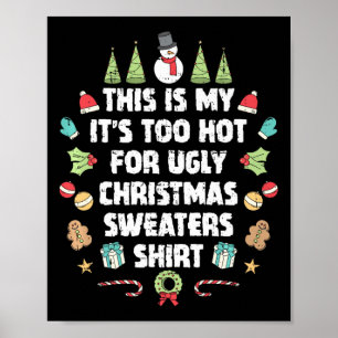 Te warme, lompige kerstzweten poster