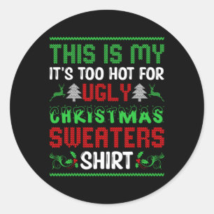 Te warme, lompige kerstzweten ronde sticker