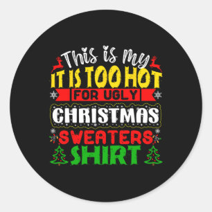 Te warme, lompige kerstzweten ronde sticker