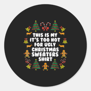 Te warme, lompige kerstzweten ronde sticker