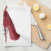 Te warme rode Stiletto toont kunst Theedoek (Quarter Fold)