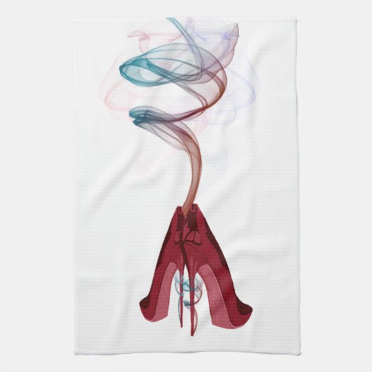 Te warme rode Stiletto toont kunst Theedoek (Verticaal)