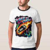 Te wild om te crashen - Alien Skateboard Fire Desi T-shirt (Voorkant)
