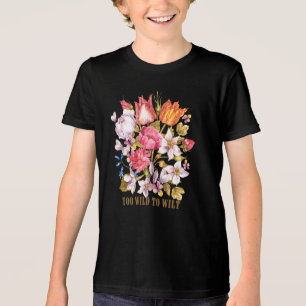 Te Wild Om Te Verwelken Vintage Bloem - Waterverf Tri-Blend Shirt