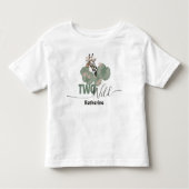 Te wild tropisch groen giraffe dier verjaardag kinder shirts (Voorkant)
