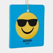 Te wollen zonnebrillen Emoji Gepersonaliseerd Orna Keramisch Ornament (Rechts)