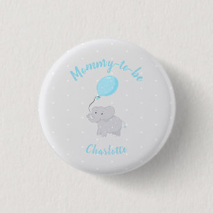 Te worden mammie Cute Elephant Baby shower Boy Ronde Button 3,2 Cm