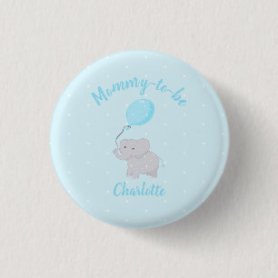 Te worden mammie Cute Elephant Baby shower Boy Ronde Button 3,2 Cm