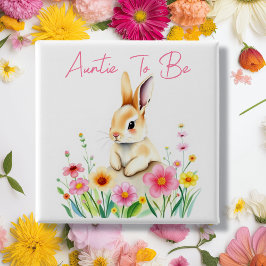 Te zijn tante | Baby shower met Woodland-thema Vierkante Button 5,1 Cm