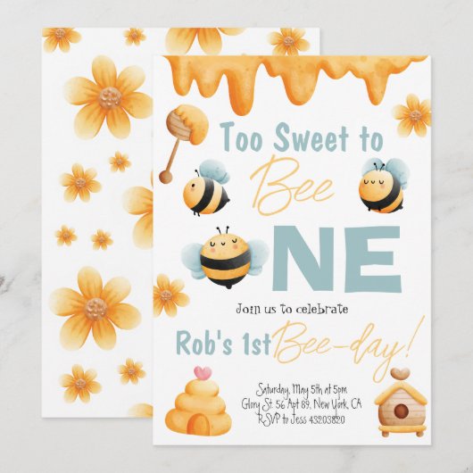 Te zoet om één uitnodiging voor een dag te zijn (Voorkant / Achterkant)