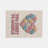 Te zoet om te hanteren | Donut Kinder Fleece Deken (Voorkant (Horizontaal))