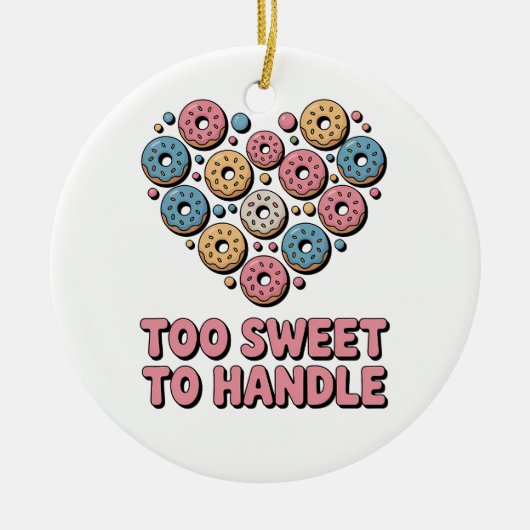 Te zoet om te hanteren | Donut Kinder Keramisch Ornament (Voorkant)