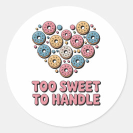 Te zoet om te hanteren | Donut Kinder Ronde Sticker