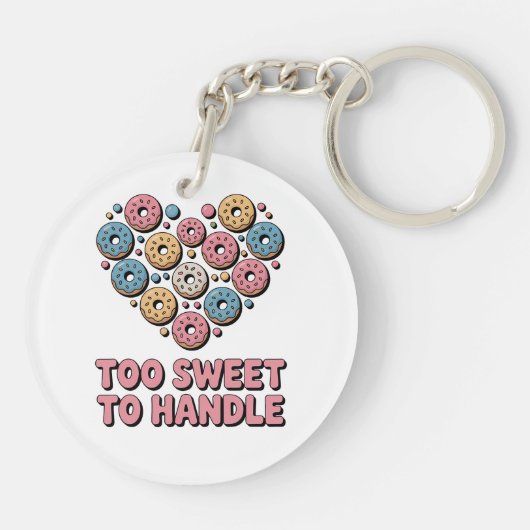 Te zoet om te hanteren | Donut Kinder Sleutelhanger (Achterkant)