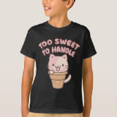 Te zoet om te hanteren | Kawaii Ice Cream Cat T-shirt (Voorkant)