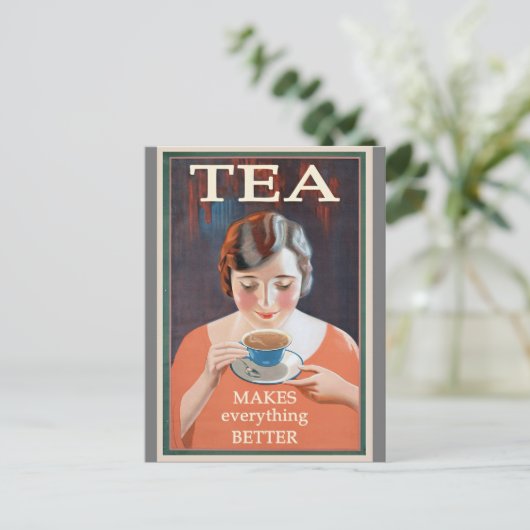 Tea Advertisement - maakt het beter Briefkaart (Staand voorkant)