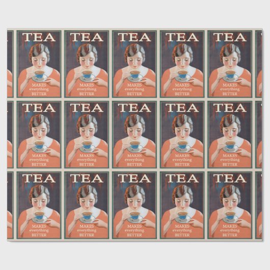 Tea Advertisement - maakt het beter Cadeaupapier (Vlak)