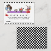 *~* Tea - Alice in Wonderland Shower Diaper Raffle Informatiekaartje (Voorkant / Achterkant)