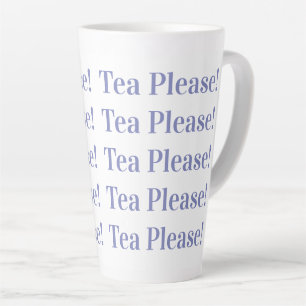 Tea Alsjeblieft   Modern Periwinkle Typografie Latte Mok