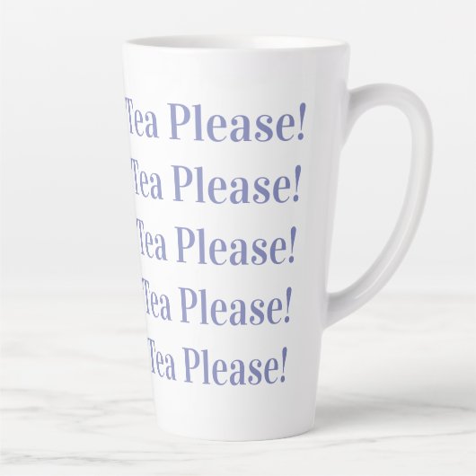 Tea Alsjeblieft | Modern Periwinkle Typografie Latte Mok (Rechts)