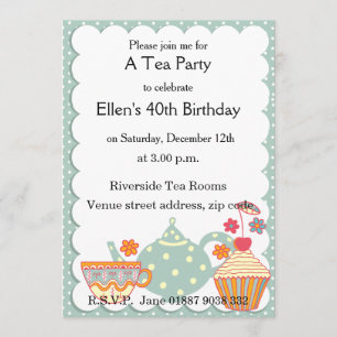 Tea and Cakes Party Uitnodiging